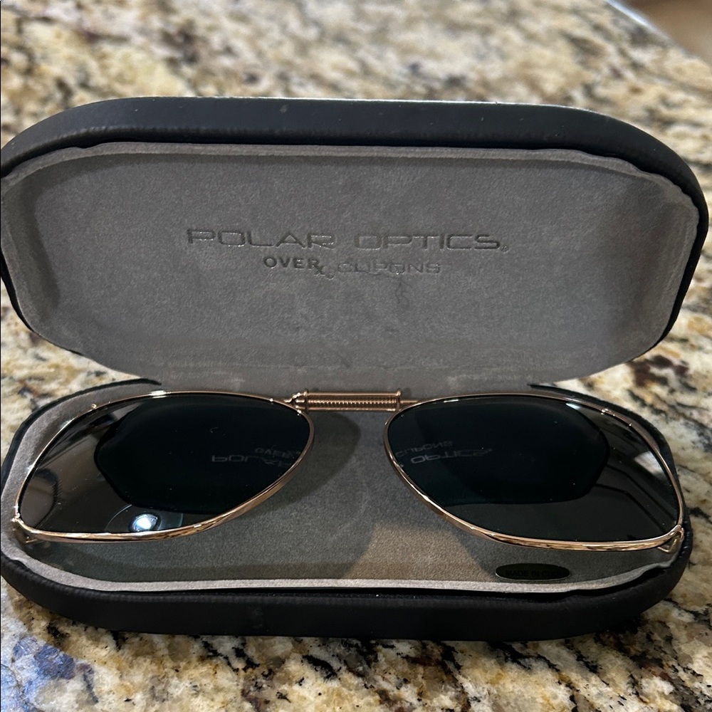Polar Optics Sunglasses Clip On Attachment with Case